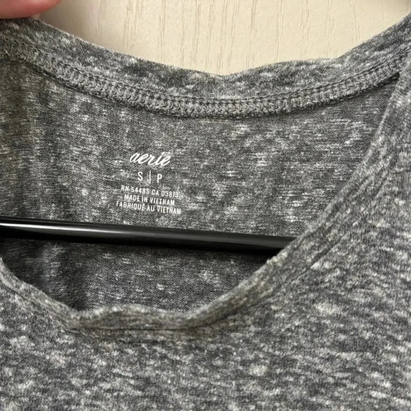Aerie Tie Front T Shirt Dress Grey Size Small Elastic Waist - Picture 4 of 6